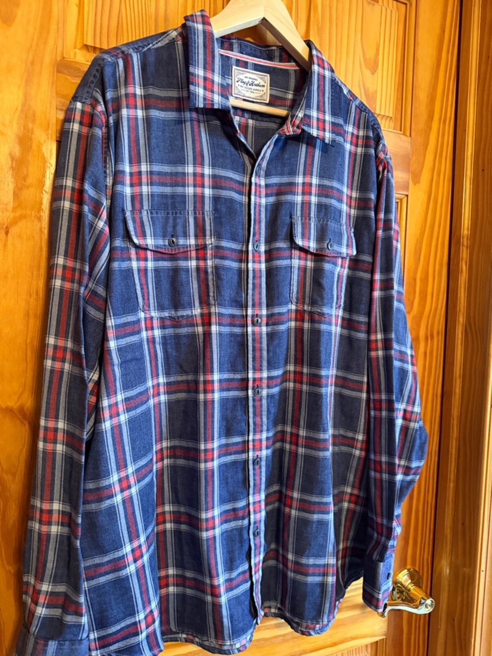 Flag & Anthem XXL Blue, Red and White Plaid Shirt - Picture 4 of 8